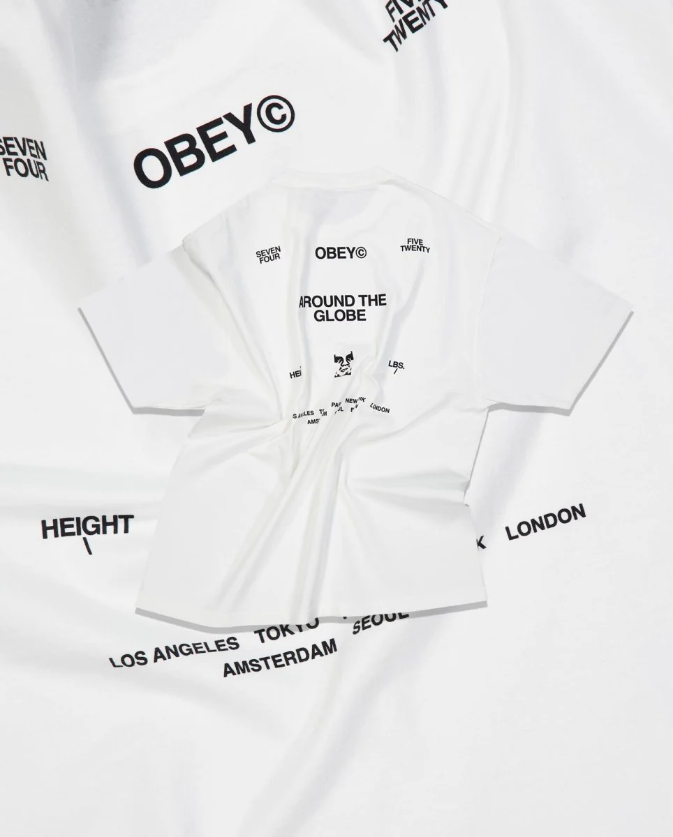 Camiseta Obey Around The Globe Pigment Vintage Blanco Unisex - Image 6