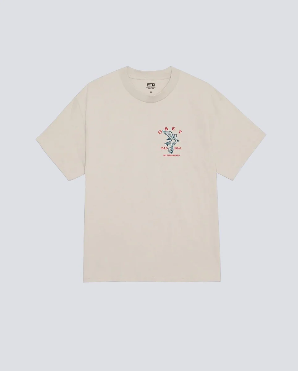Camiseta Obey Bad Ideas Eagle Beige Hombre