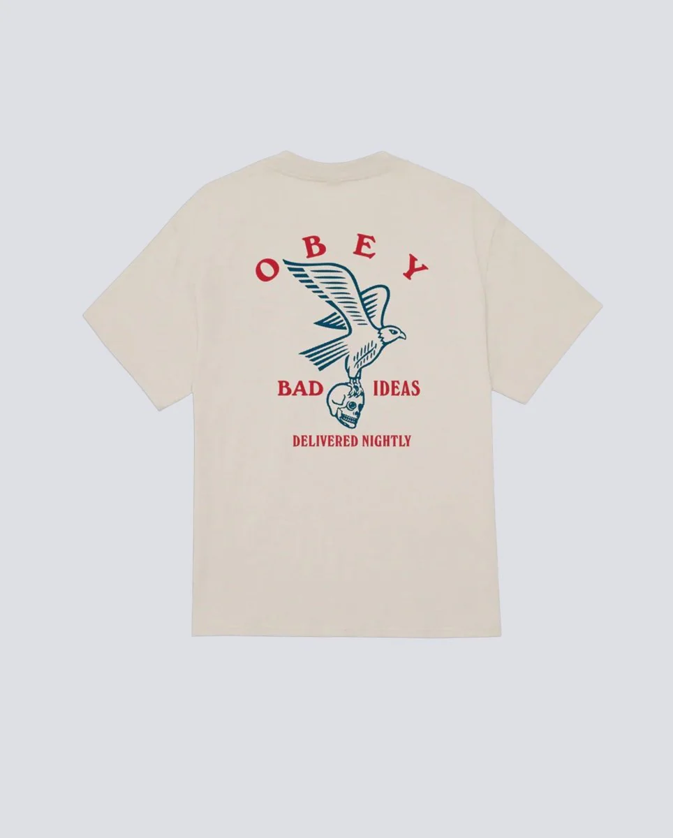 Camiseta Obey Bad Ideas Eagle Beige Hombre - Image 2
