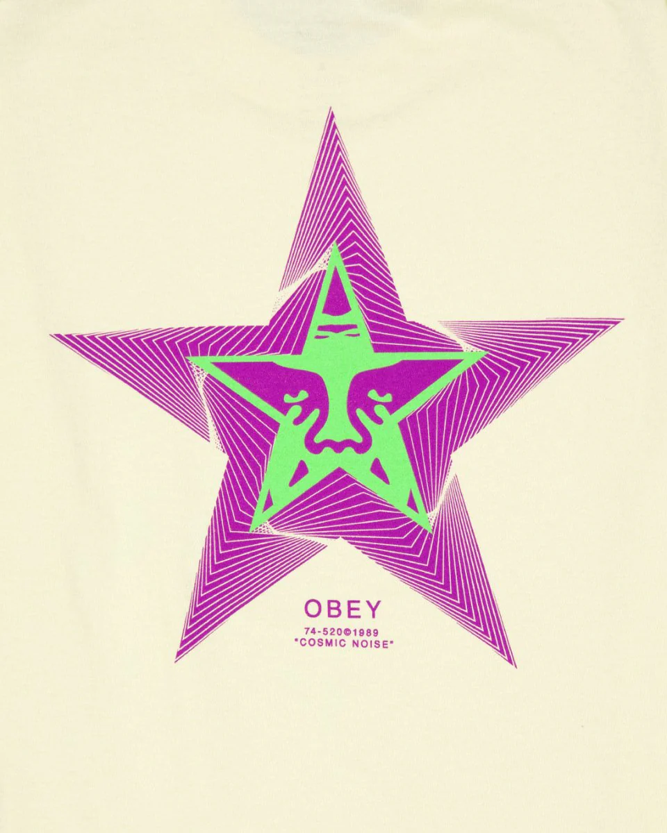 Camiseta Obey Cosmic Noise Amarillo Hombre - Image 3