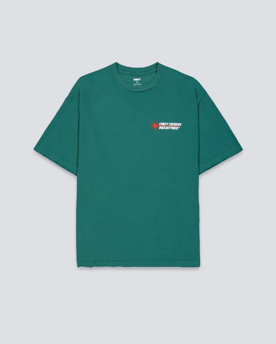 Camiseta Obey Design Industries Pigment Rain Verde Unisex