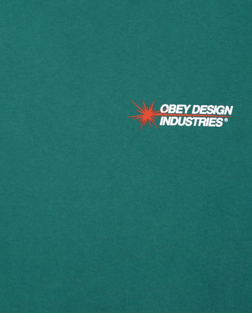 Camiseta Obey Design Industries Pigment Rain Verde Unisex - Image 2