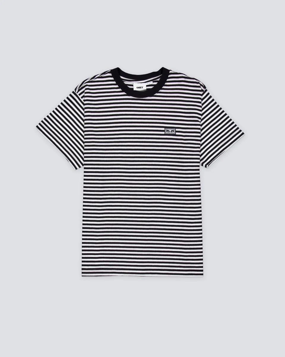 Camiseta Obey Established Works Eyes Rayas Negras Hombre