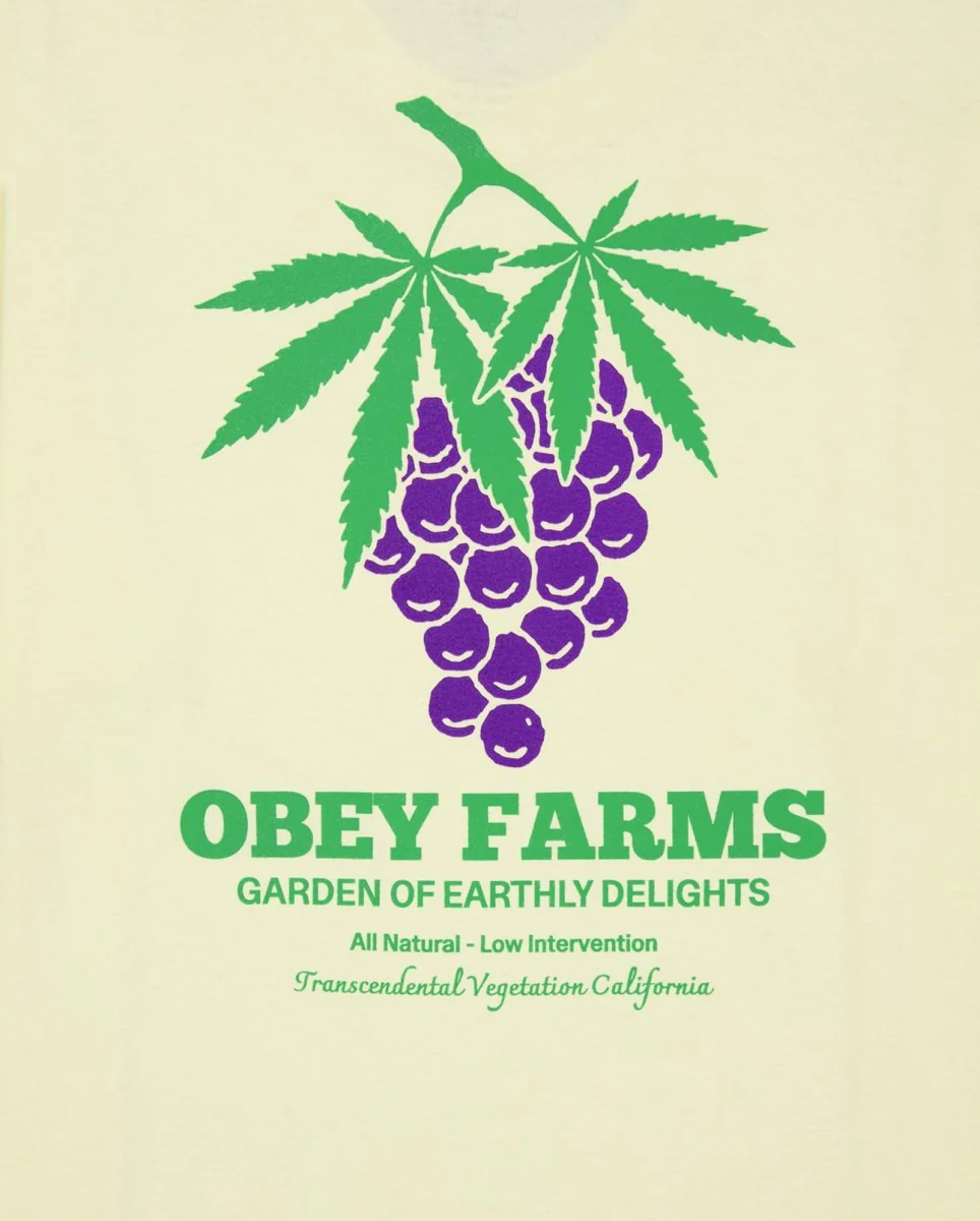Camiseta Obey Farms Amarillo Hombre - Image 2