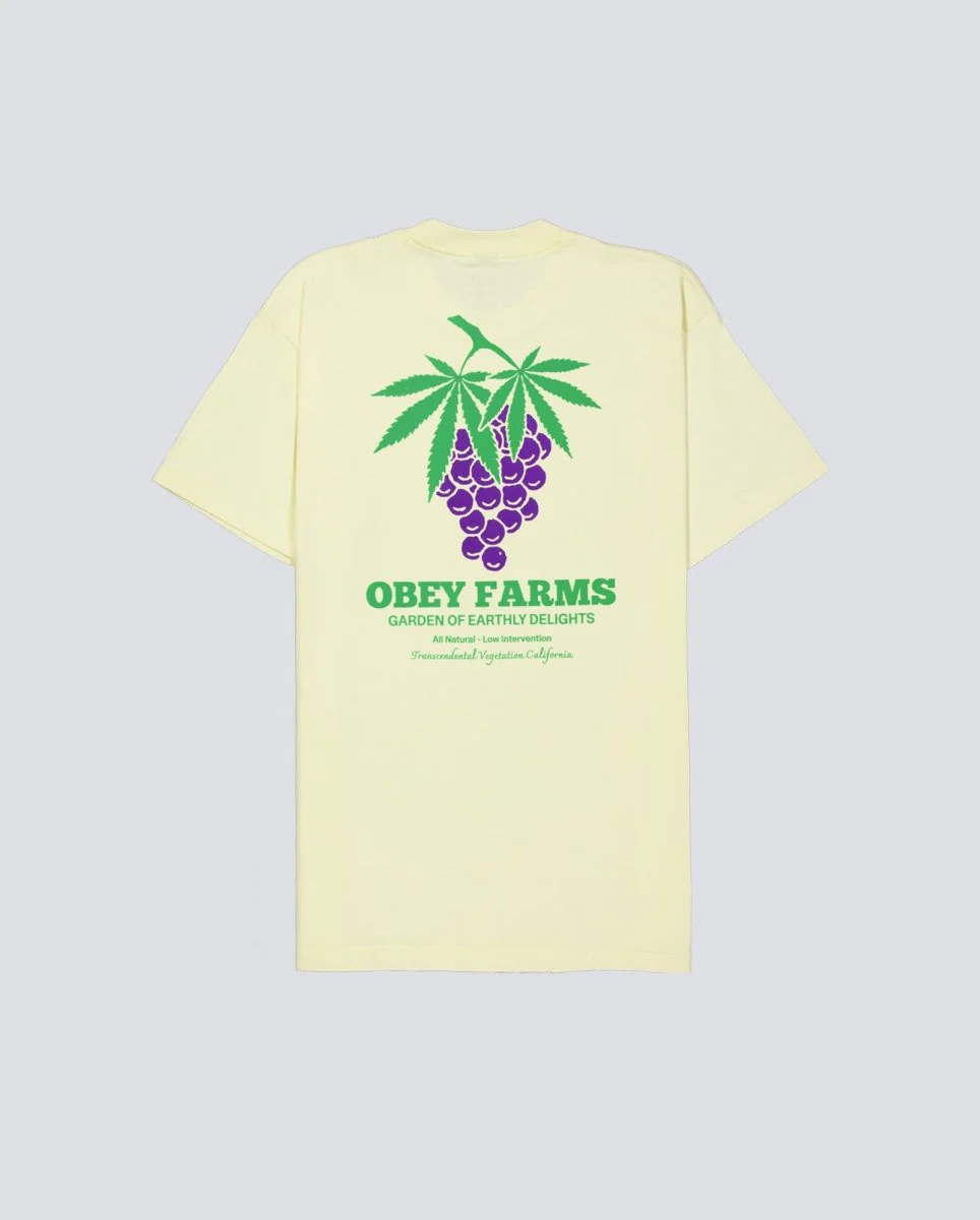 Camiseta Obey Farms Amarillo Hombre - Image 3