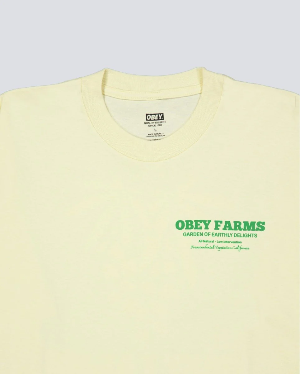 Camiseta Obey Farms Amarillo Hombre - Image 4