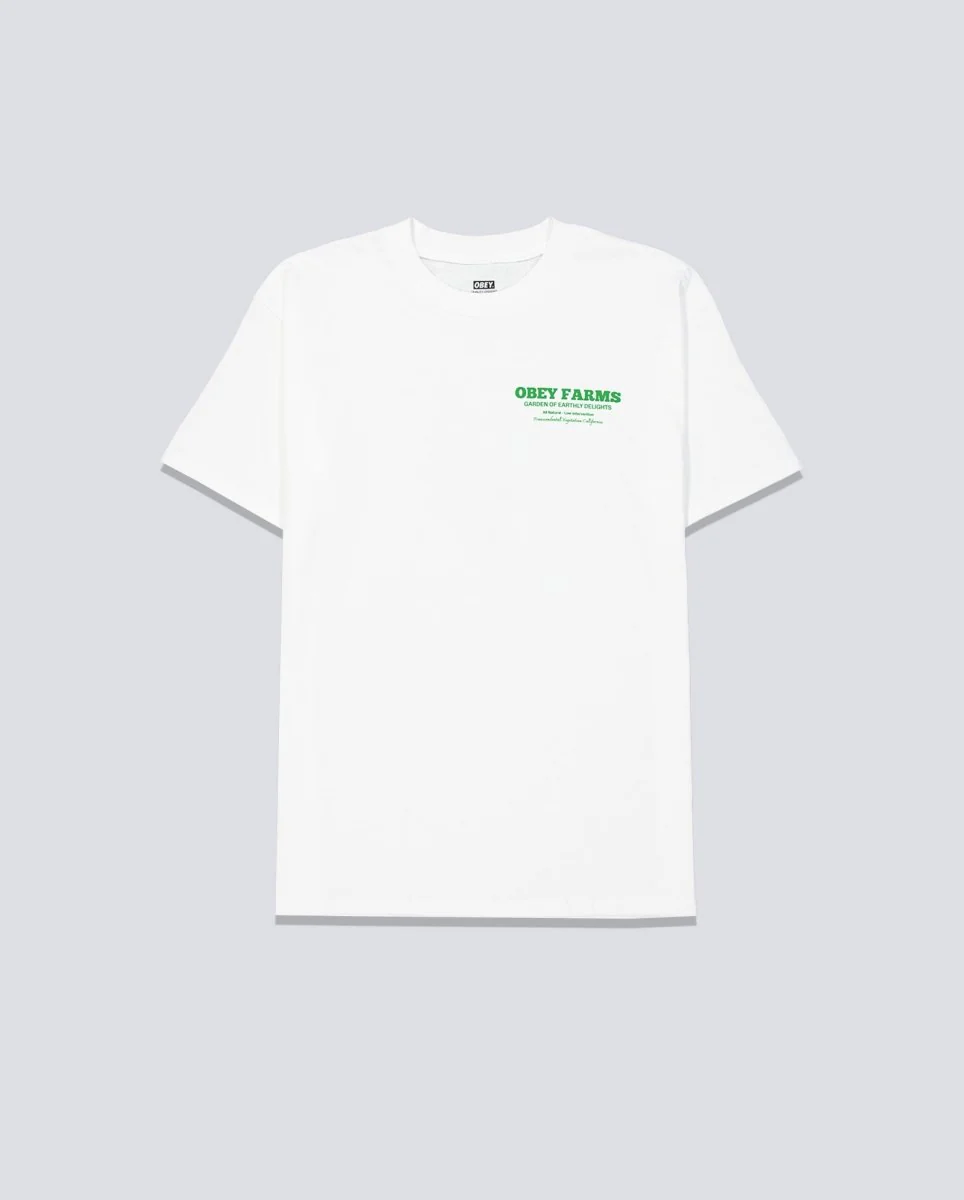 Camiseta Obey Farms Blanco Hombre