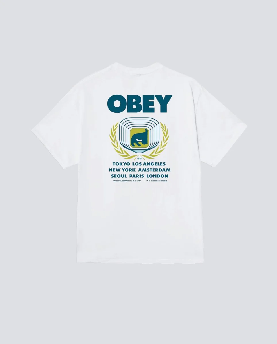 Camiseta Obey Icon Eye Wreath Blanco Hombre - Image 2