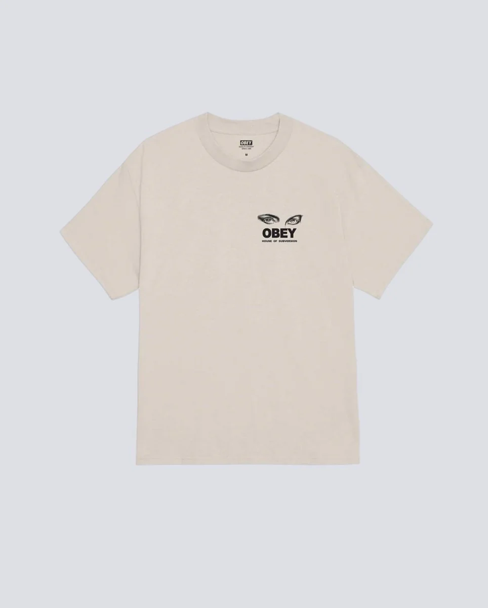 Camiseta Obey Icon Open Minds Open Beige Hombre