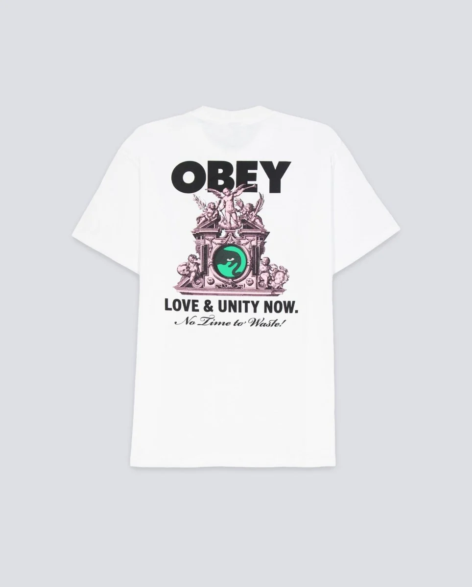 Camiseta Obey Love & Unity Now Blanco Unisex - Image 3