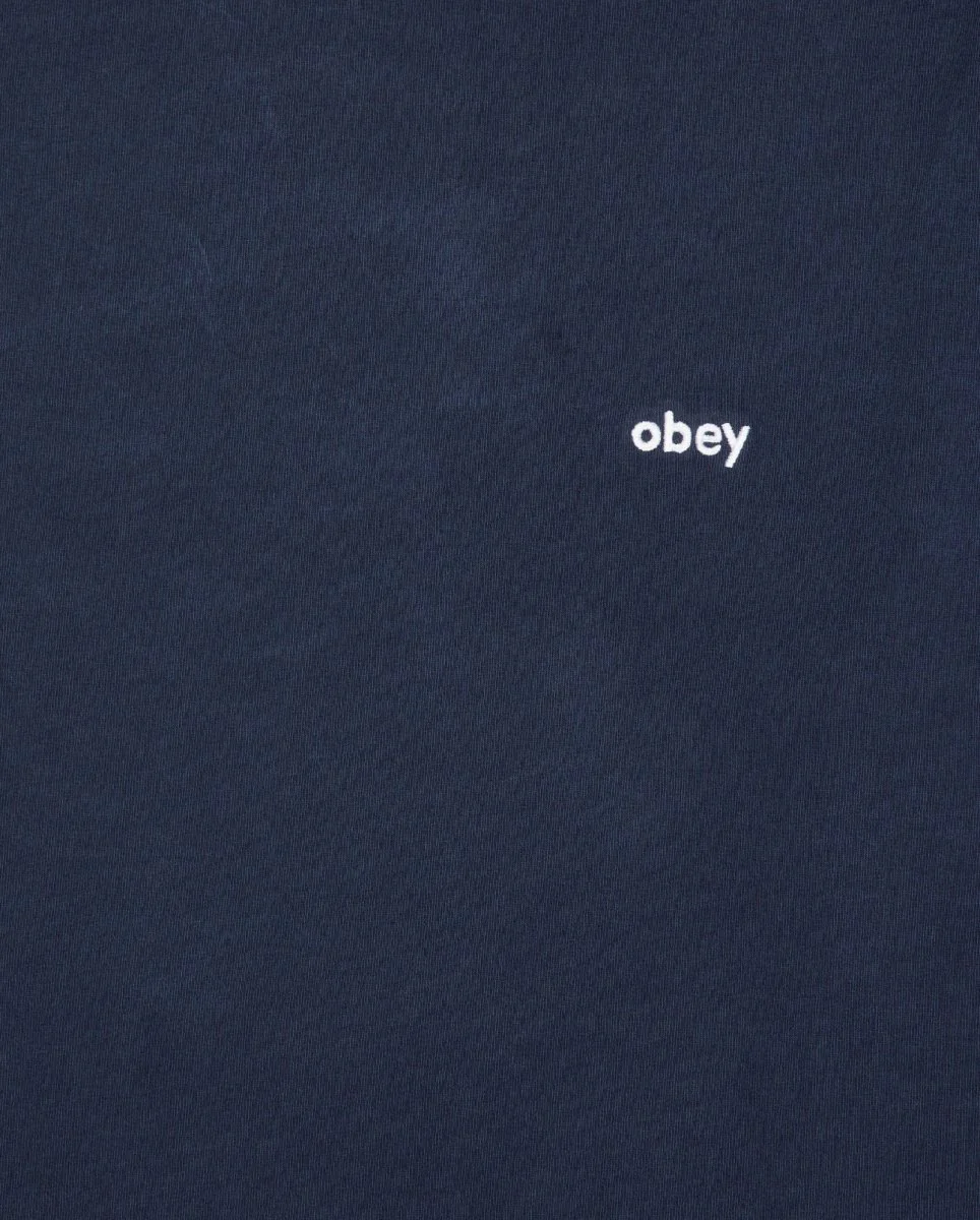 Camiseta Obey Lowercase Pigment Azul Marino Unisex - Image 2