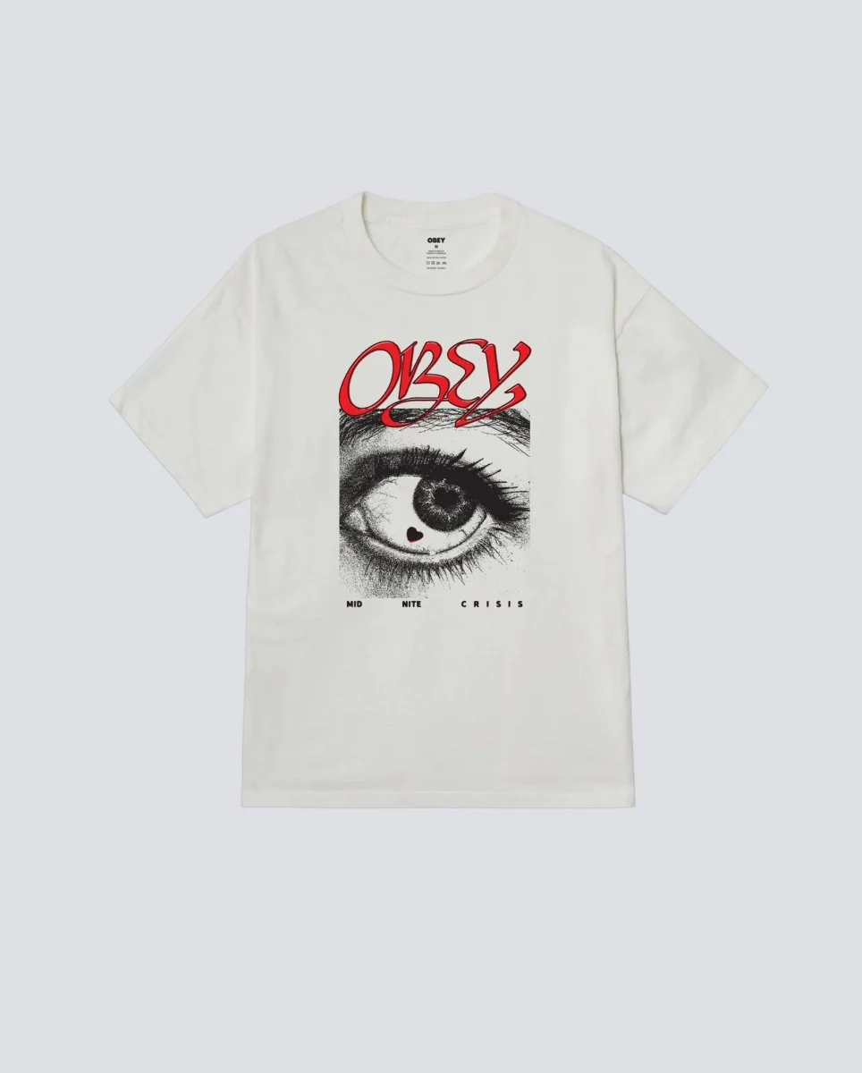 Camiseta Obey Midnite Crisis Blanco Hombre