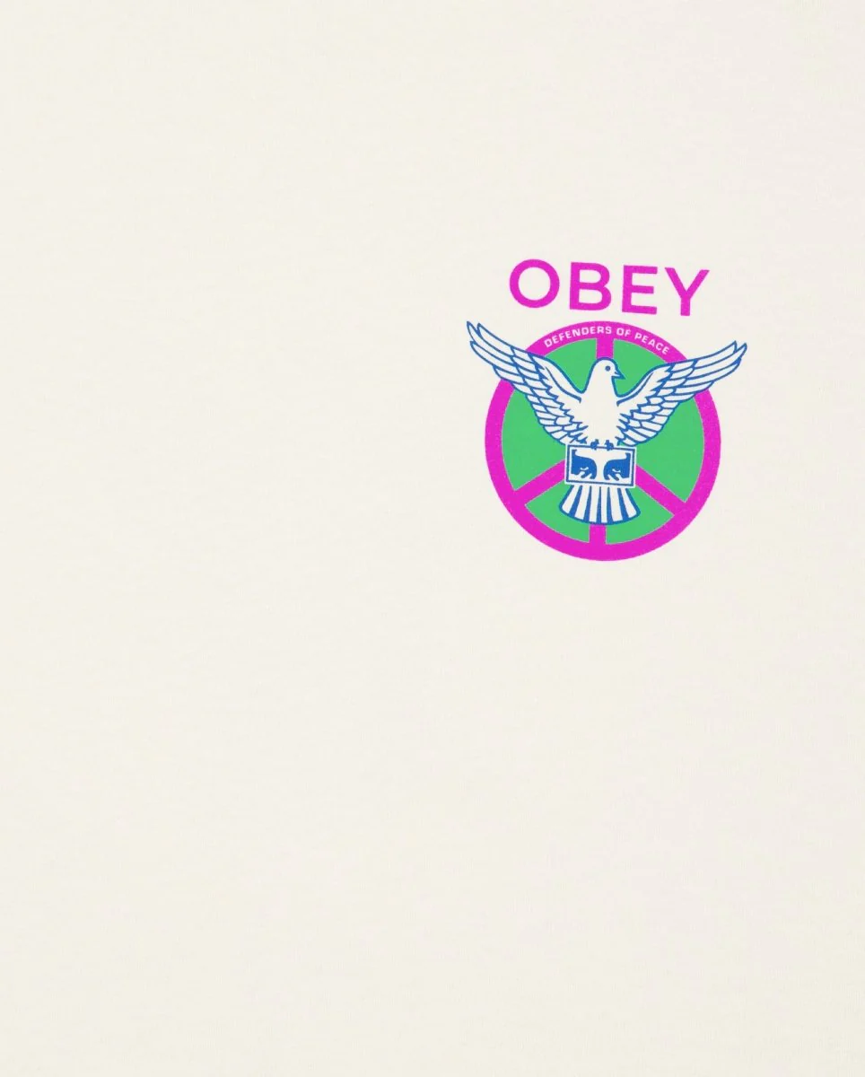 Camiseta Obey Peace Defenders Beige Unisex - Image 2