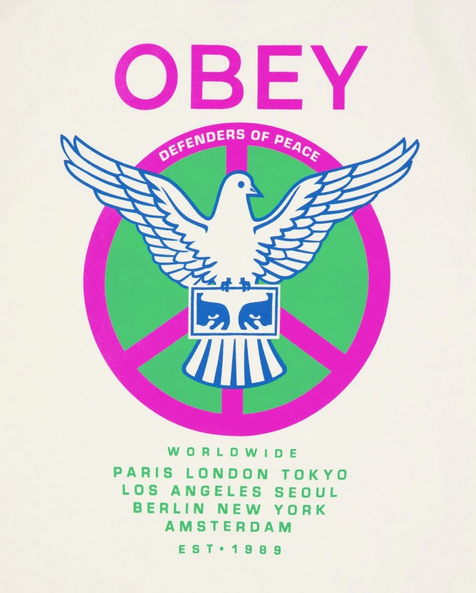 Camiseta Obey Peace Defenders Beige Unisex - Image 4