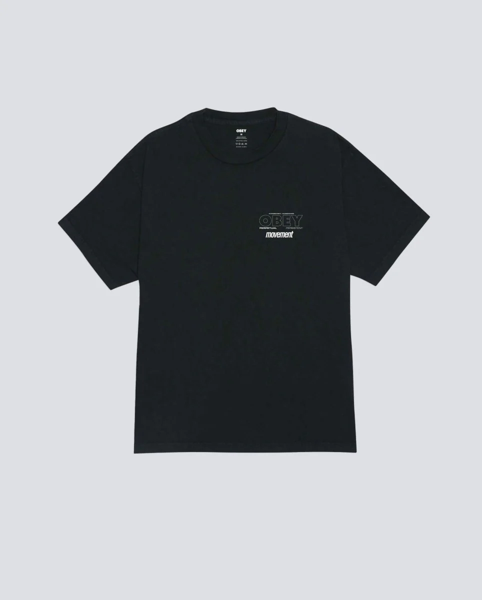 Camiseta Obey Persistent Movement Negro Hombre