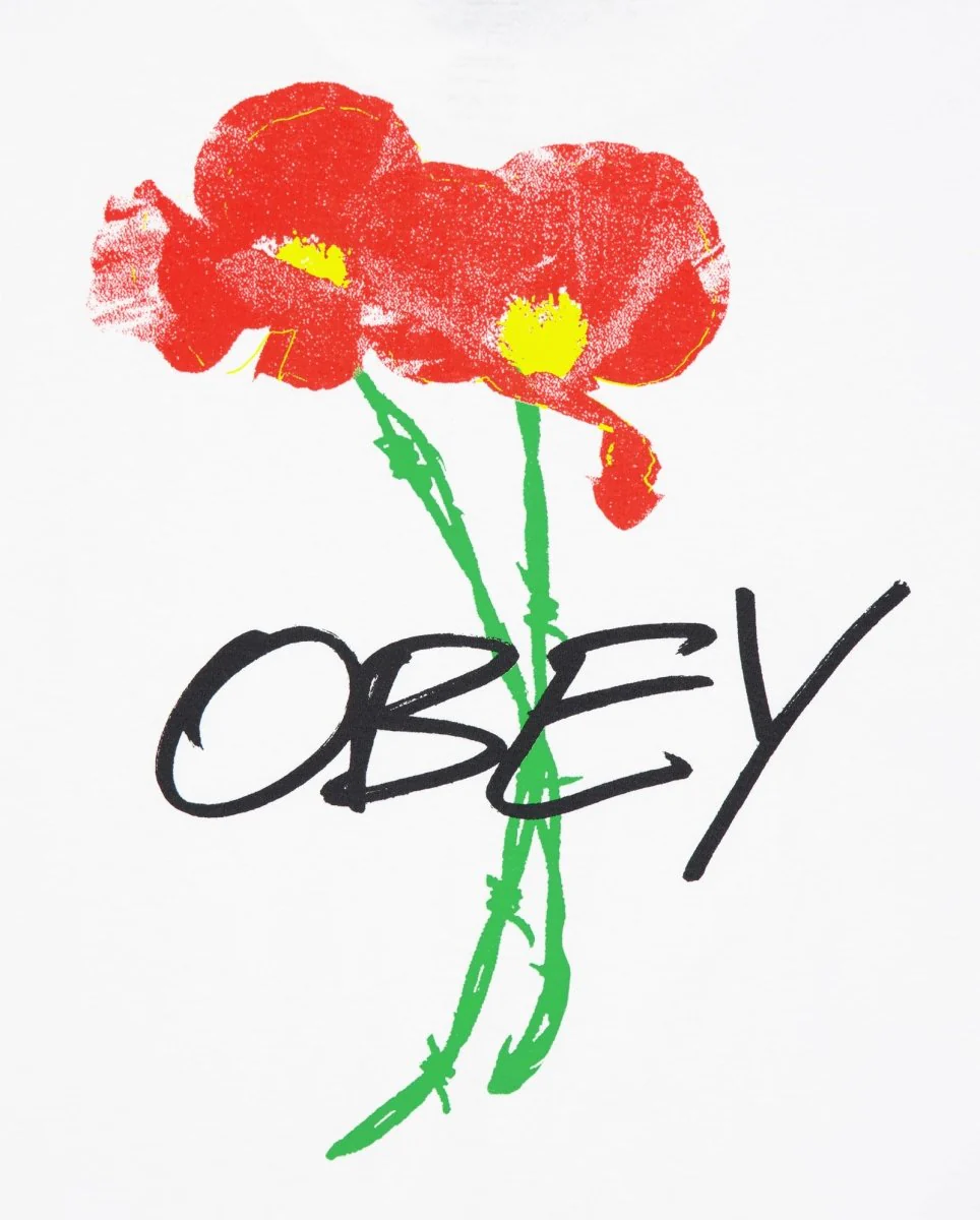 Camiseta Obey Poppies Blanco Unisex - Image 4