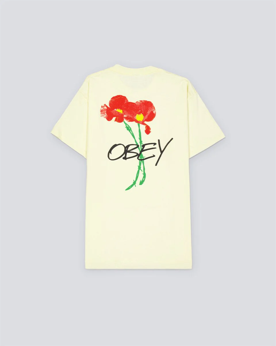 Camiseta Obey Poppies Pale Amarillo Unisex - Image 3