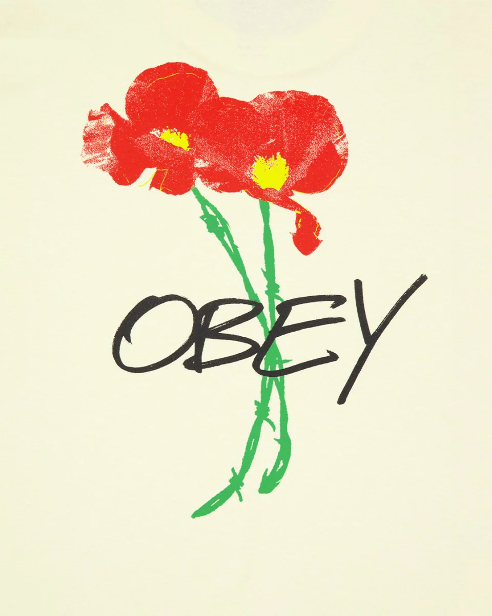 Camiseta Obey Poppies Pale Amarillo Unisex - Image 4