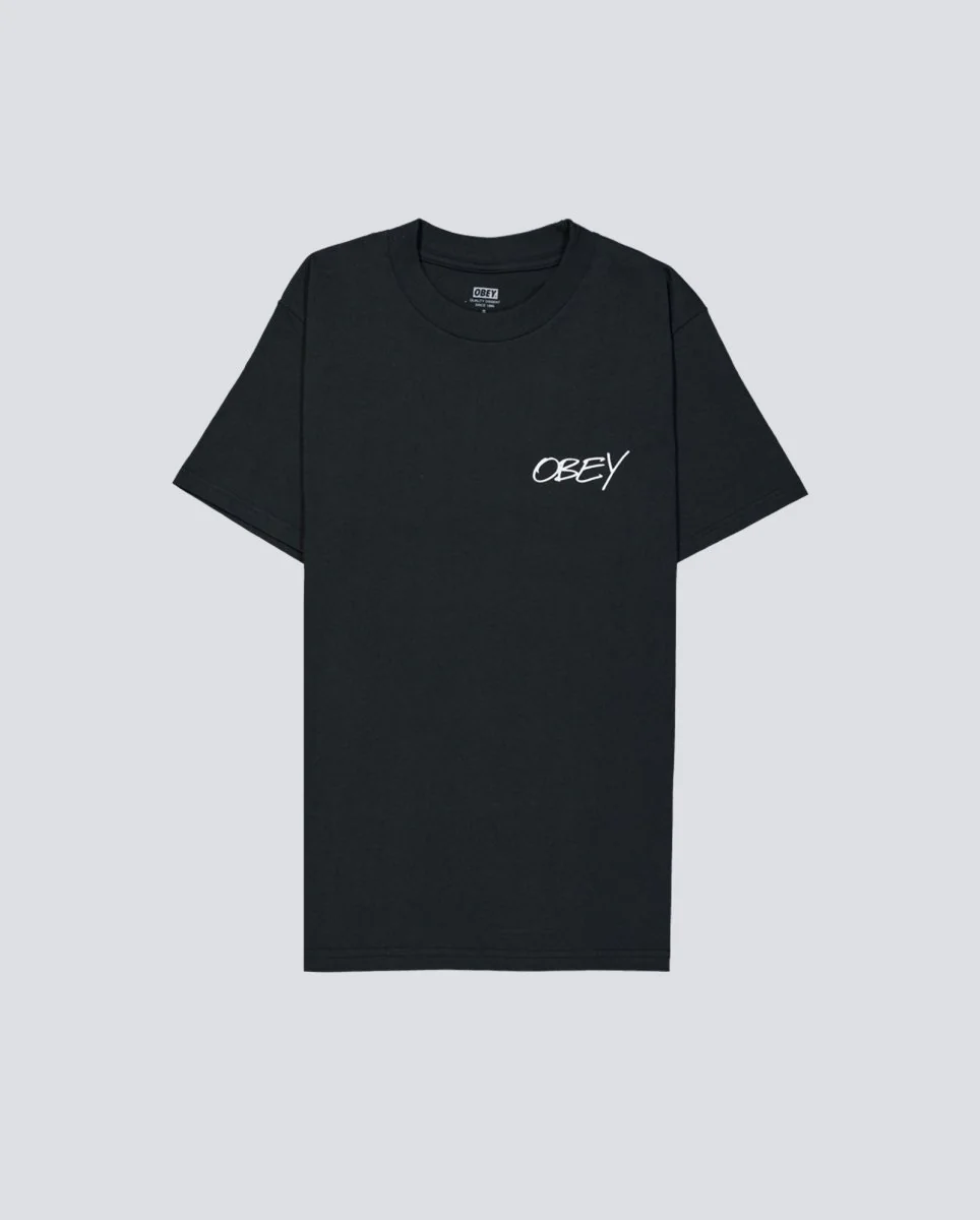 Camiseta Obey Poppies Vintage Negro Hombre