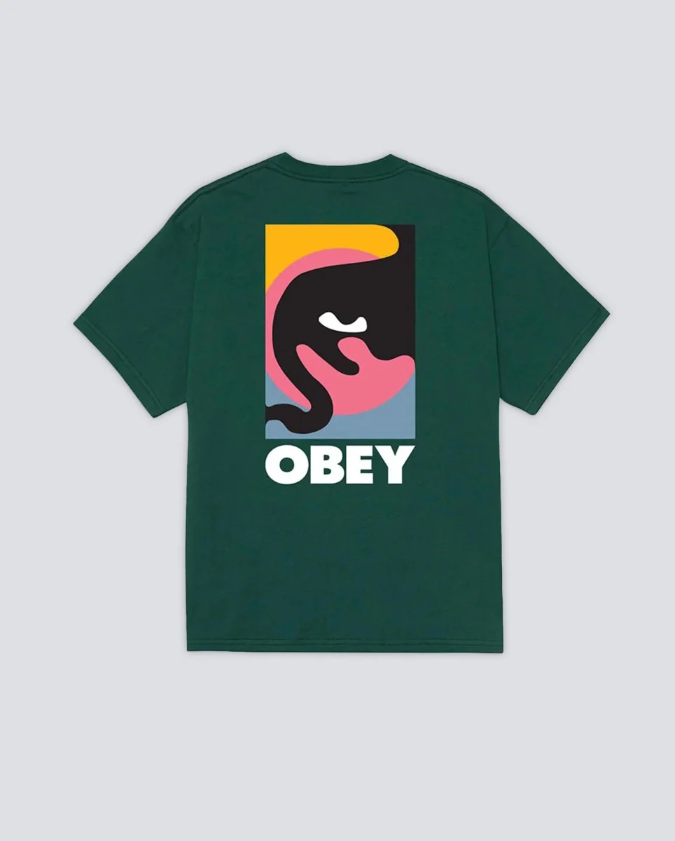 Camiseta Obey Quarter Icon Verde Hombre - Image 2