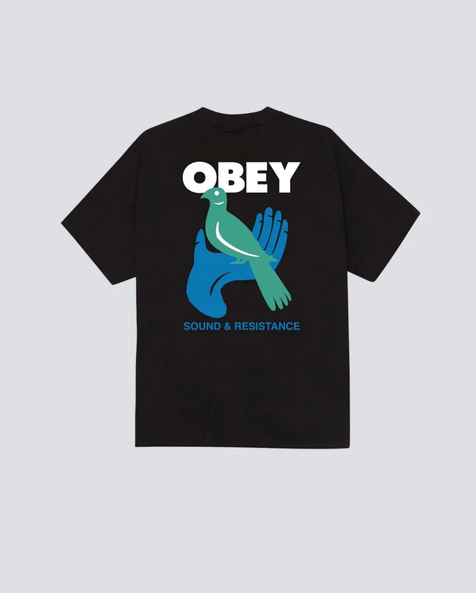 Camiseta Obey Sound And Resistance Bird Negro Hombre - Image 2