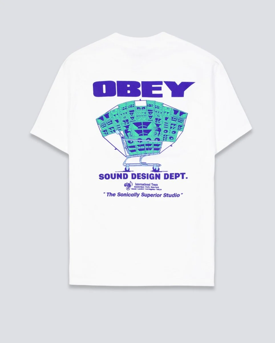 Camiseta Obey Sound Design Dept. Blanco Hombre - Image 5