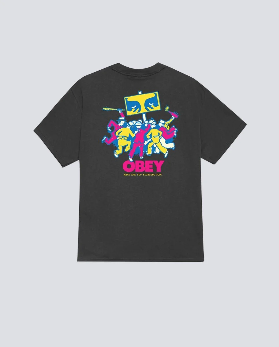Camiseta Obey Steady Mobbin Gris Hombre - Image 2