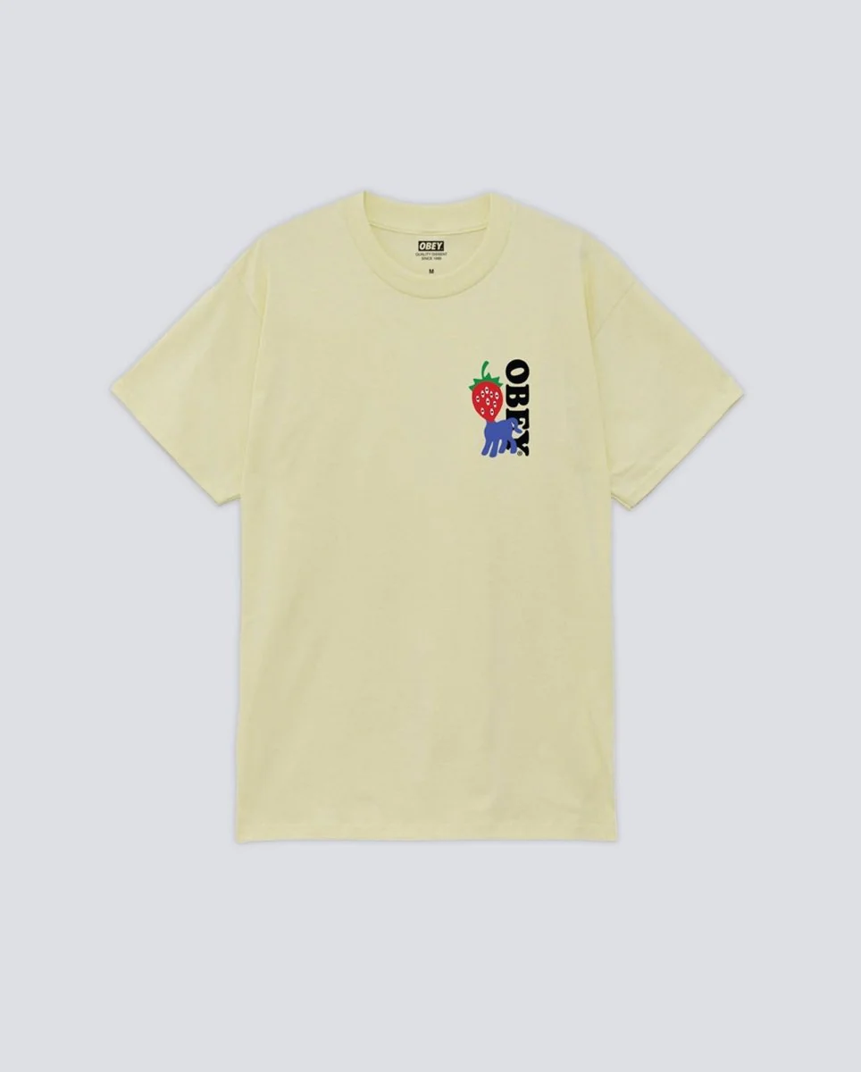 Camiseta Obey Strawberry Amarillo Hombre
