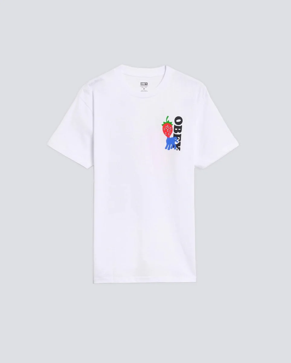Camiseta Obey Strawberry Blanco Hombre
