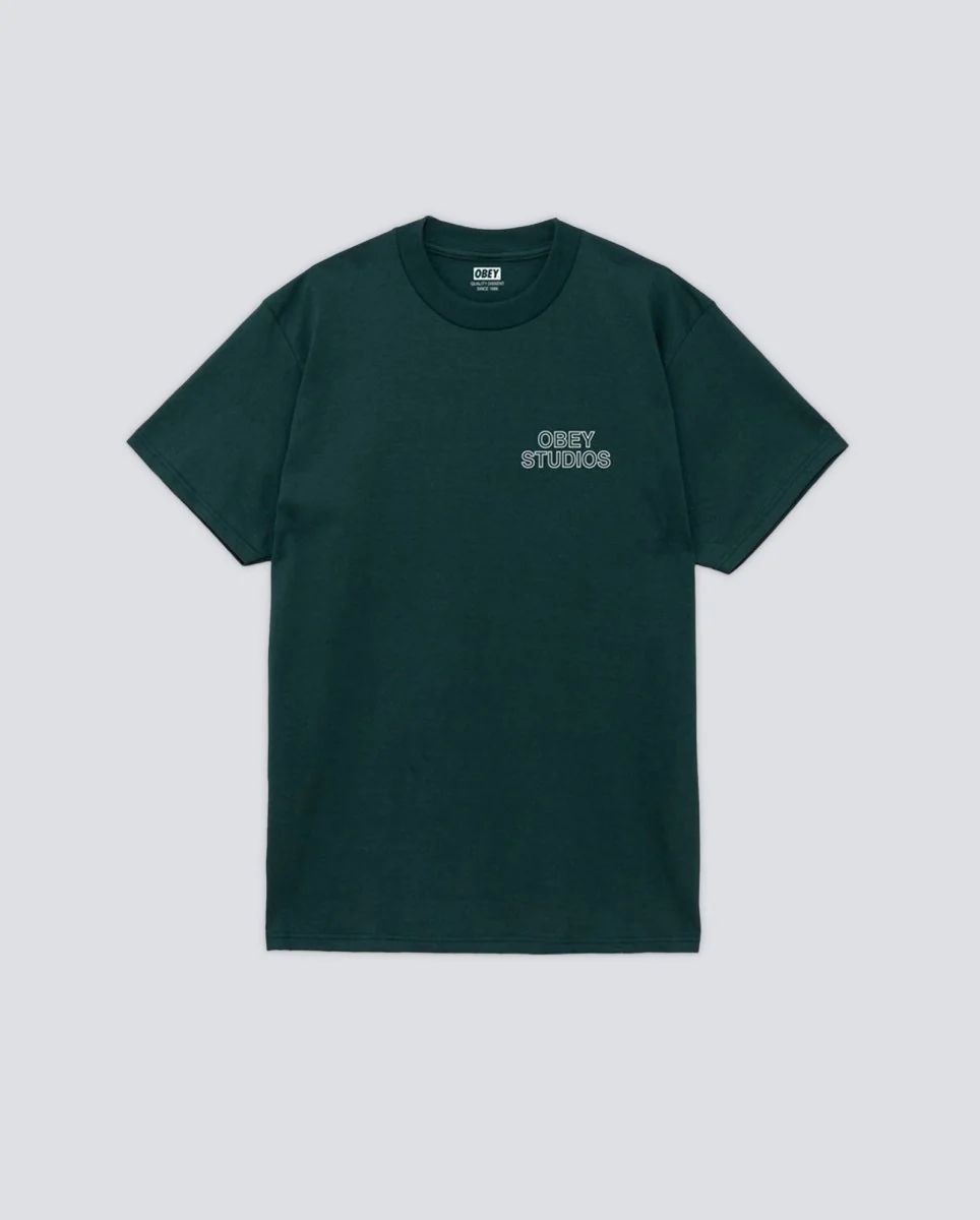 Camiseta Obey Studios Palette Rain Forest Verde Hombre