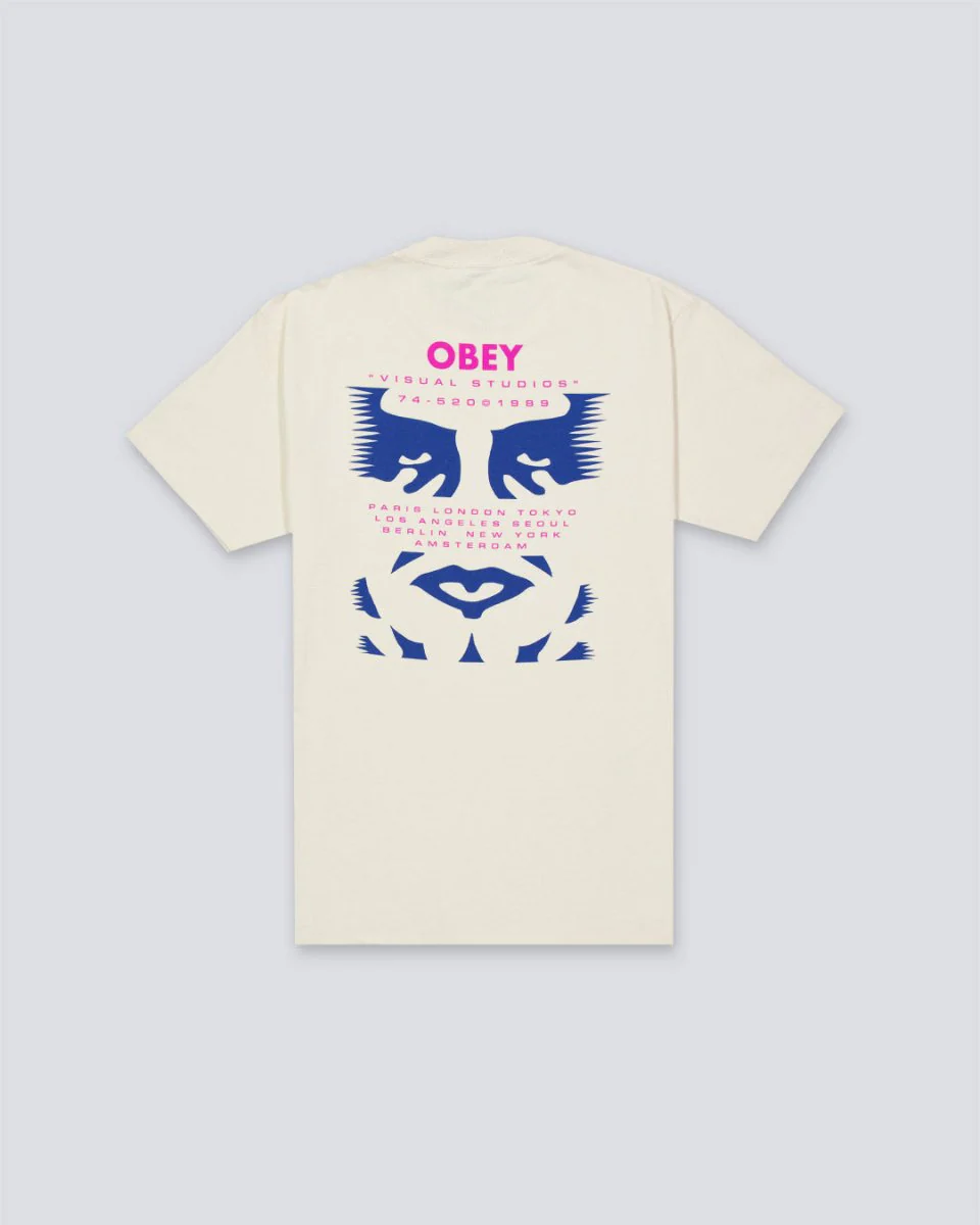 Camiseta Obey Visual Studies Beige Hombre - Image 2