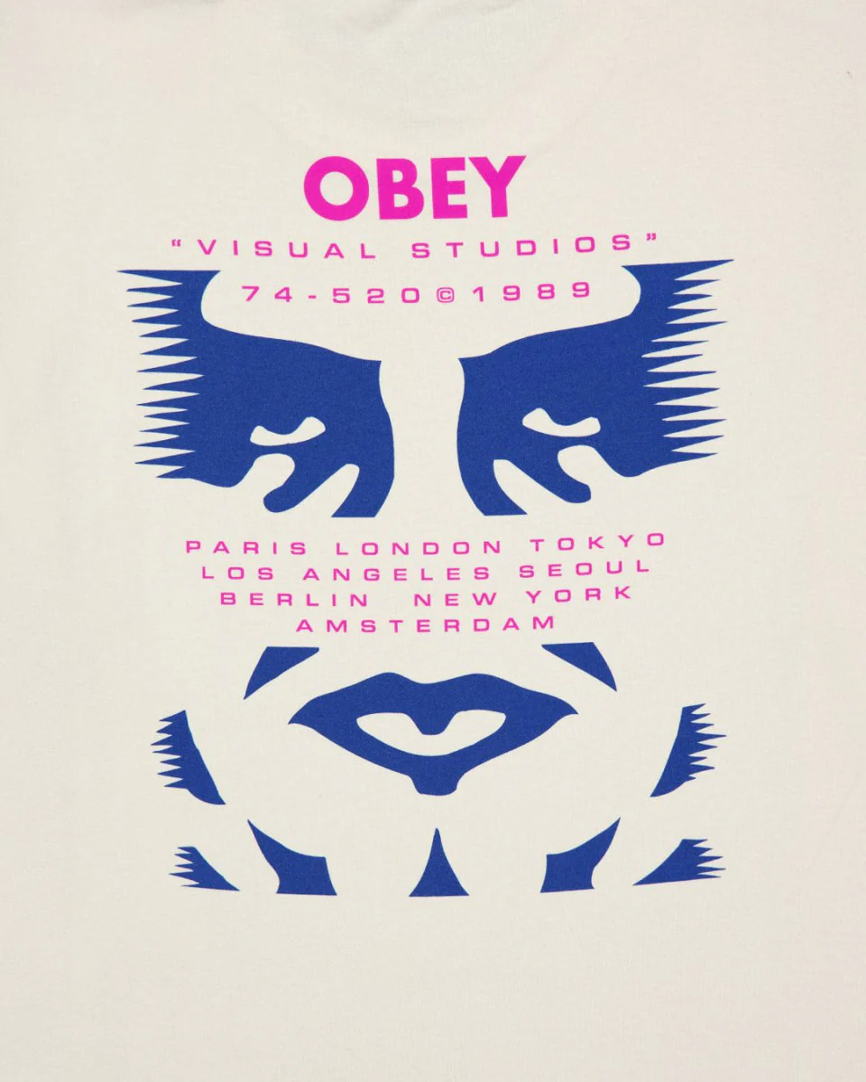 Camiseta Obey Visual Studies Beige Hombre - Image 3