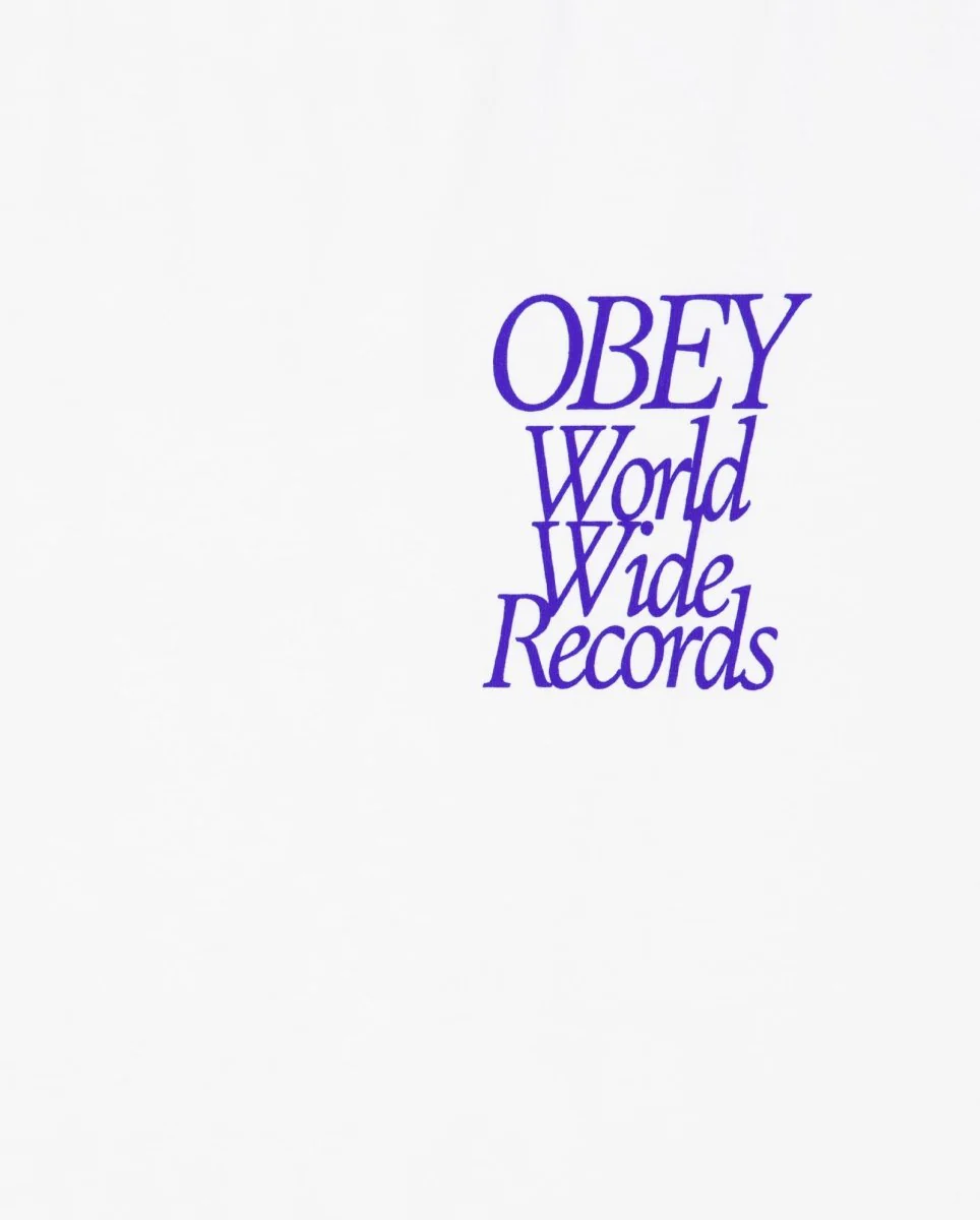 Camiseta Obey Worldwide Records Pigment Blanco Unisex - Image 2