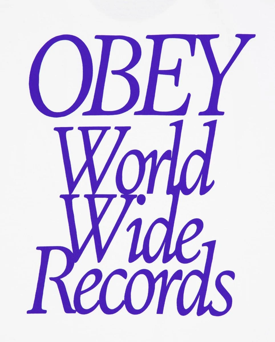 Camiseta Obey Worldwide Records Pigment Blanco Unisex - Image 4