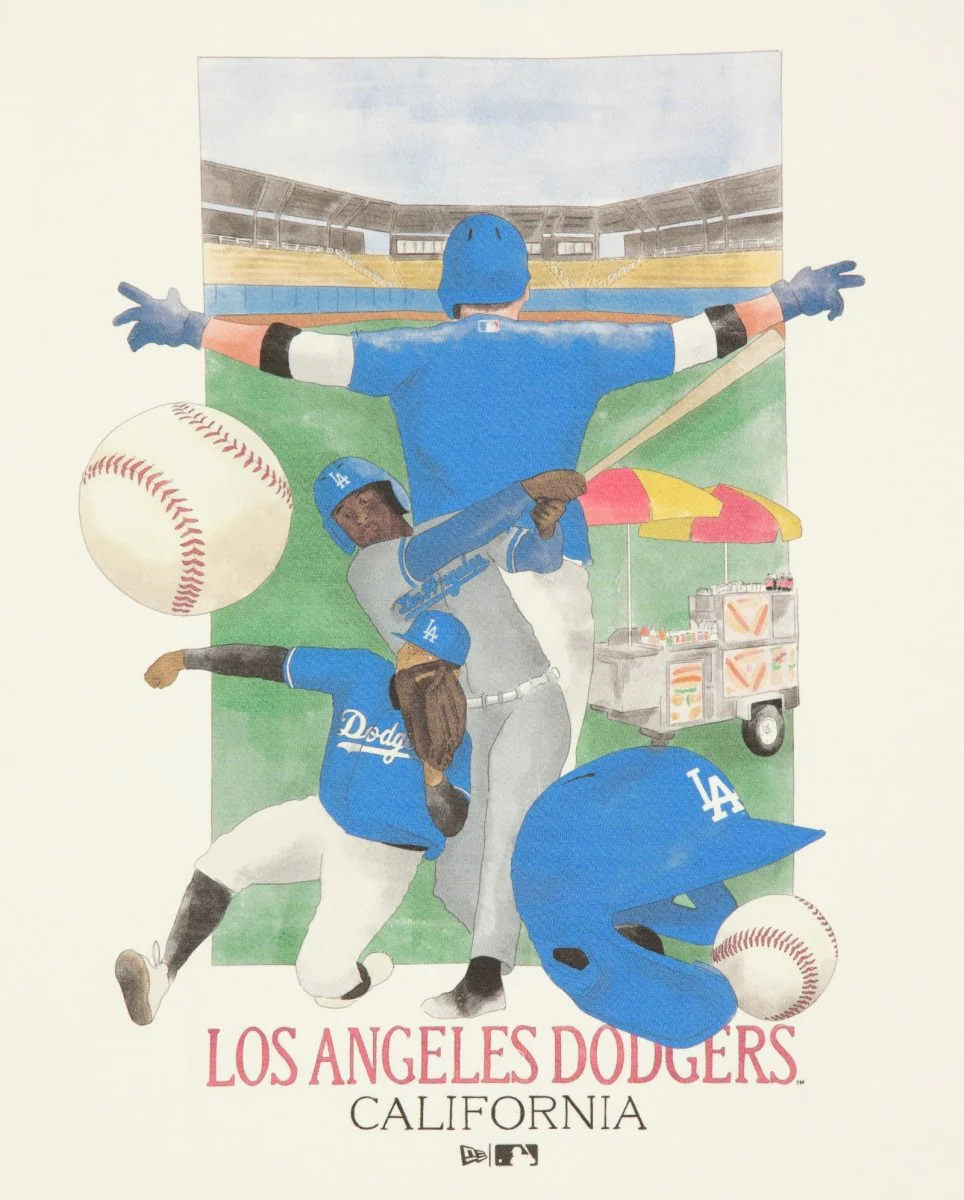 Camiseta Oversized New Era MLB LA Dodgers Beige Unisex - Image 2
