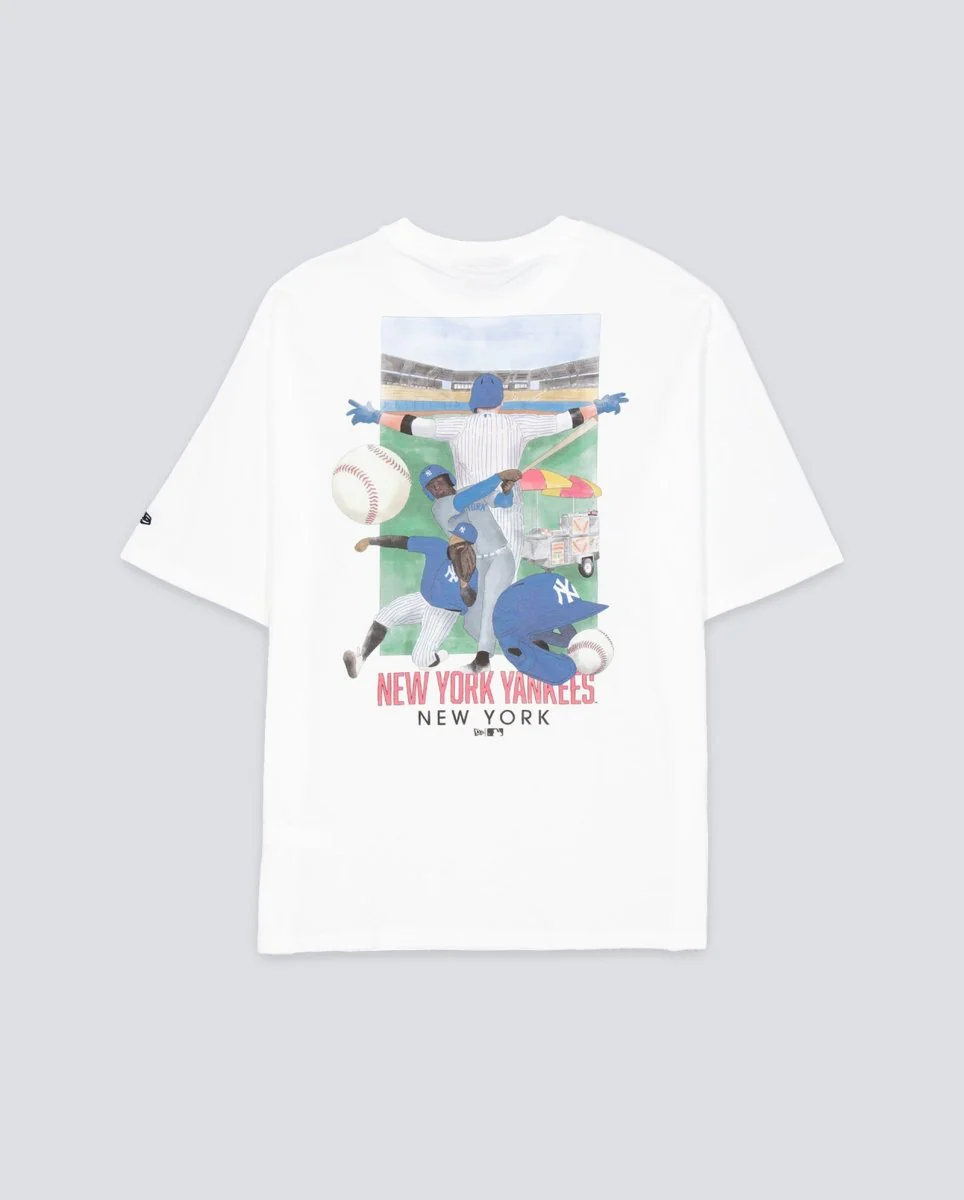 Camiseta Oversized New Era MLB New York Yankees Beige Unisex - Image 3
