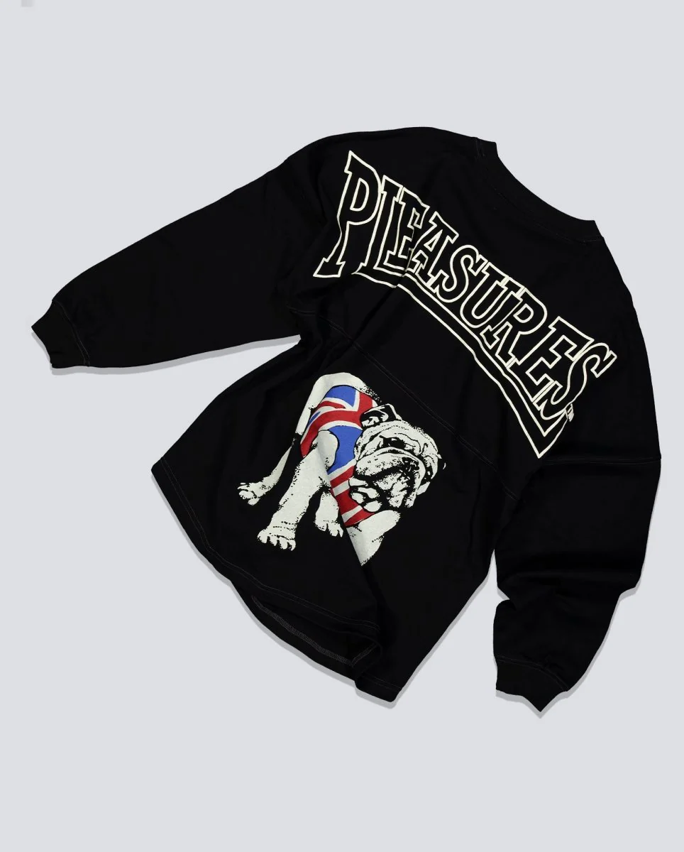 Camiseta Pleasures Bulldog Heavyweight Long Sleeve Negro Unisex - Image 3