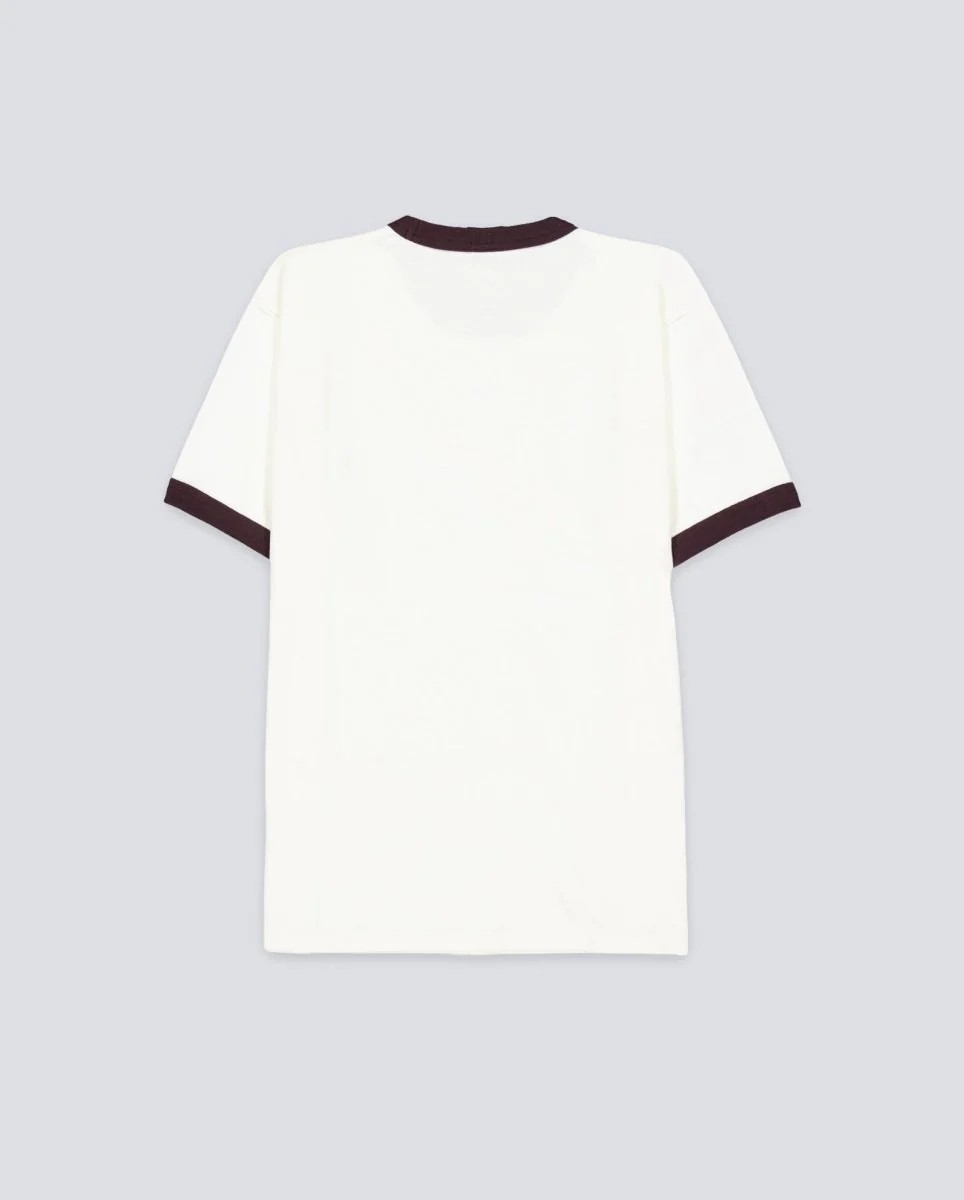 Camiseta Polar Skate Co Ringer Blanco Y Marrón Unisex - Image 3