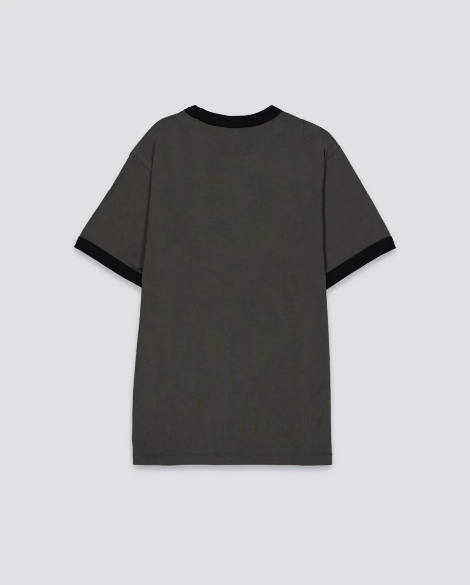 Camiseta Polar Skate Co Ringer Gris Y Negro Unisex - Image 3