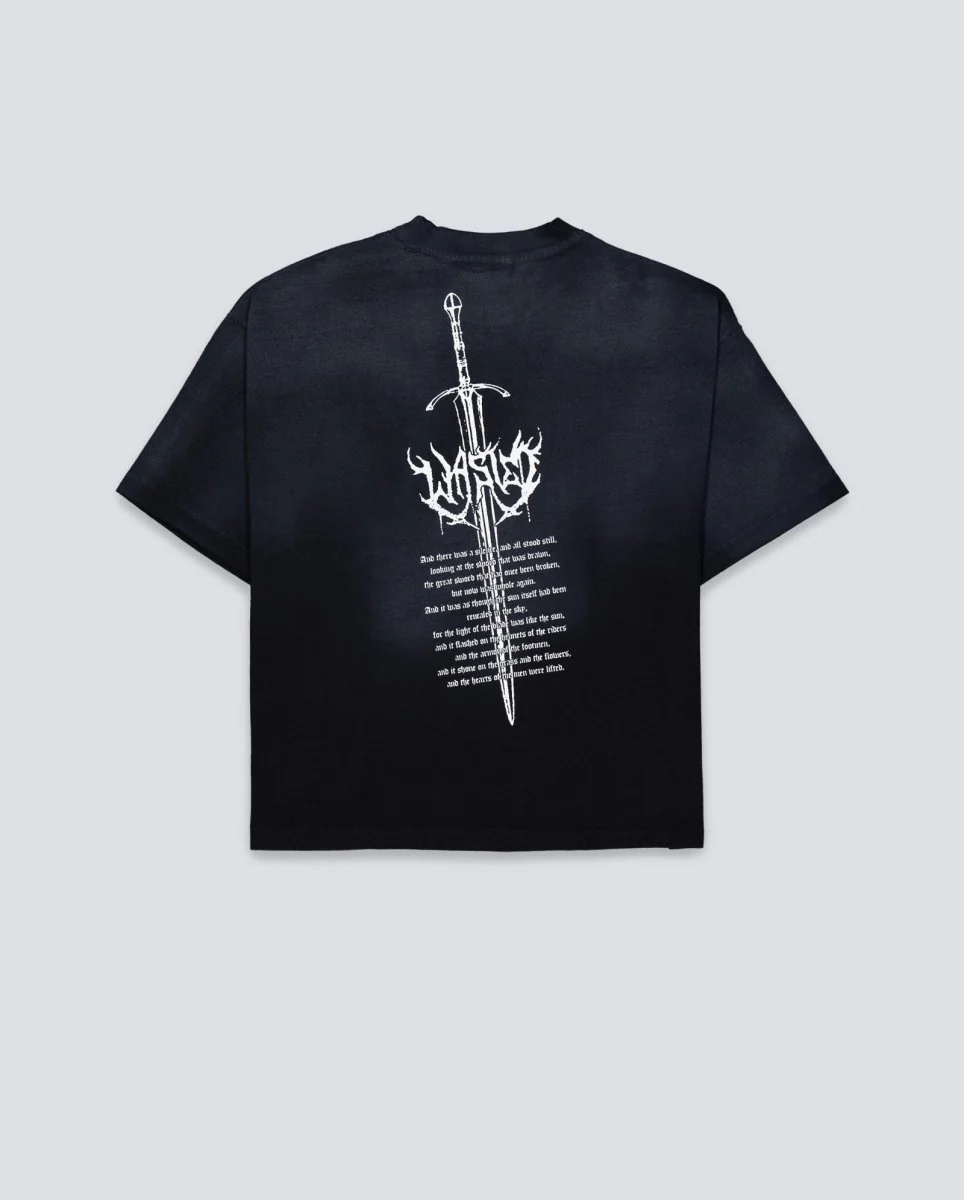 Camiseta Wasted Paris Sword Boxy Negro Unisex - Image 3