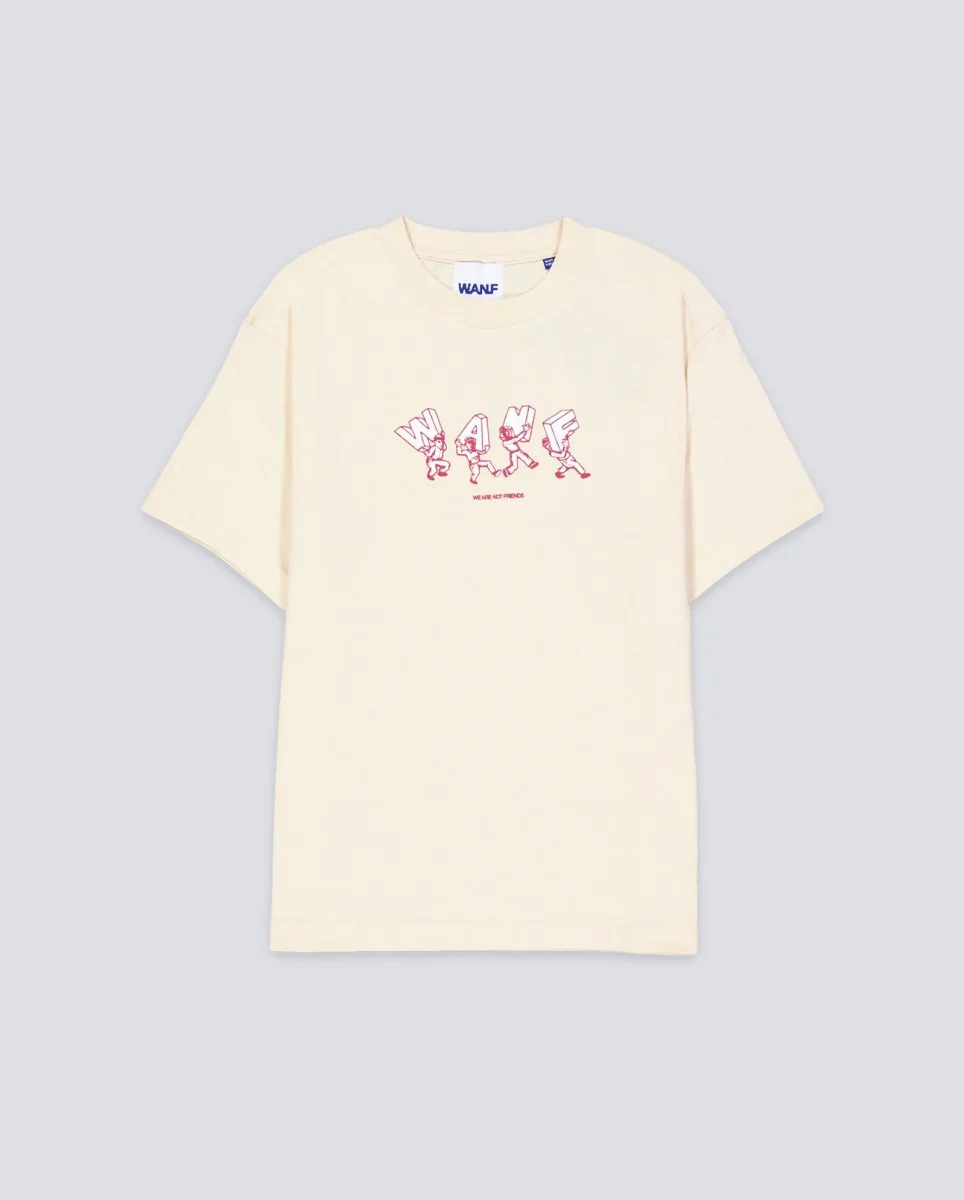 Camiseta We Are Not Friends Lettering Wanf Beige Unisex