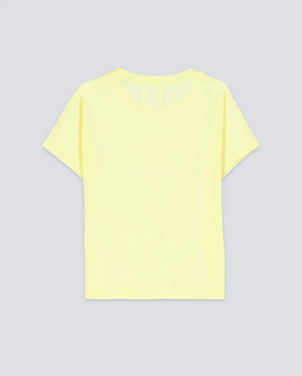 Camiseta We Are Not Friends Love Sunny Crop Amarillo Mujer - Image 3