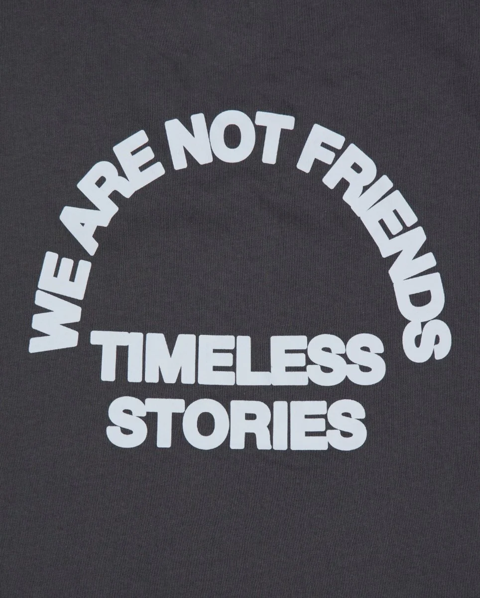 Camiseta We Are Not Friends Stories Boxy Gris Unisex - Image 4