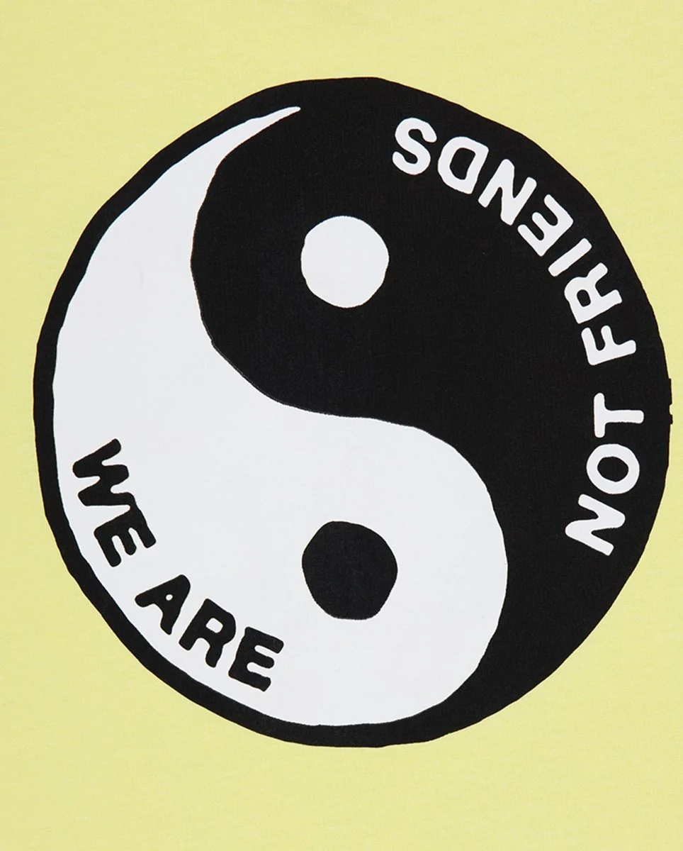 Camiseta We Are Not Friends YingYang Twins Amarillo Unisex - Image 4