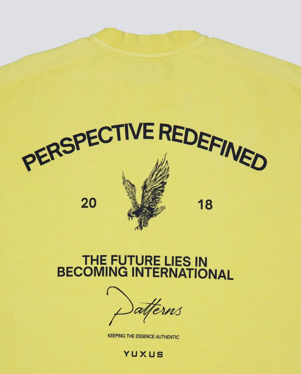 Camiseta Yuxus Flax Patterns Amarillo Unisex - Image 3