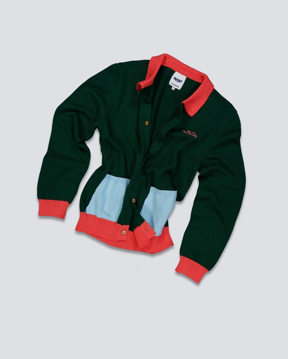 Cardigan We Are Not Friends Verde Unisex - Image 3