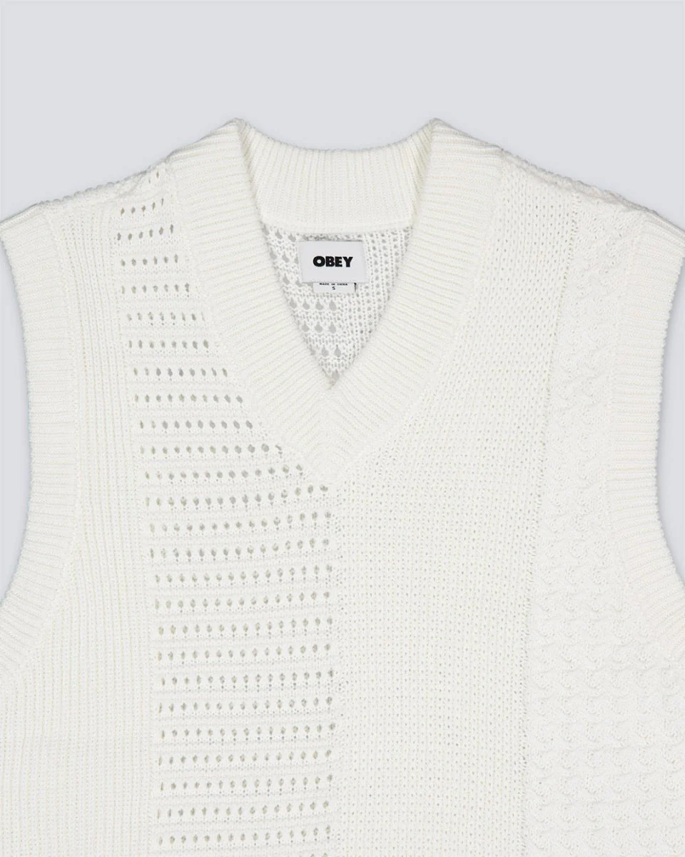 Chaleco Obey Garrett Sweater Beige Hombre - Image 3