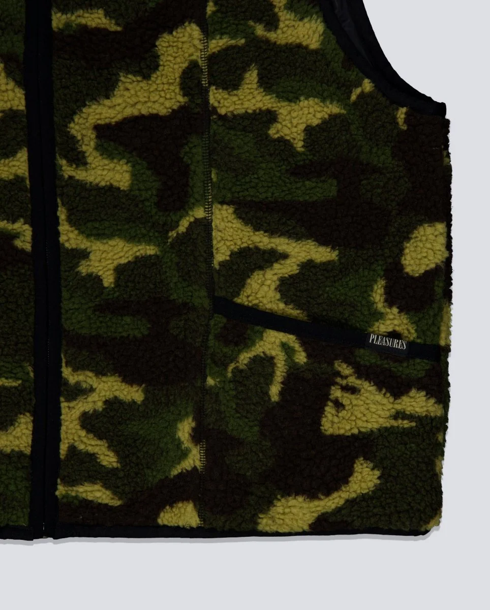 Chaleco Pleasures Feliz Reversible Vest Camuflaje Y Negro Hombre - Image 5