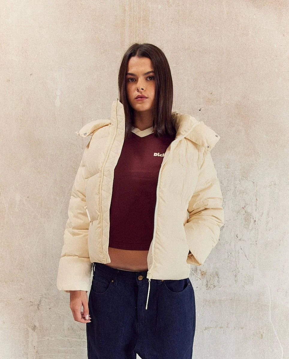 Chaqueta De Plumas Lacoste Blouson Beige Mujer - Image 3
