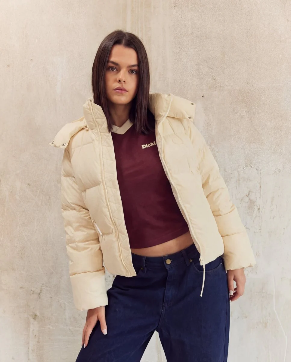 Chaqueta De Plumas Lacoste Blouson Beige Mujer - Image 4
